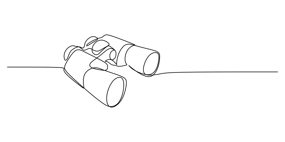 Line drawing of binoculars